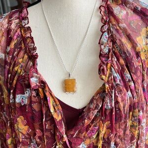 Johnny Was XL Silk Chiffon Boho dress